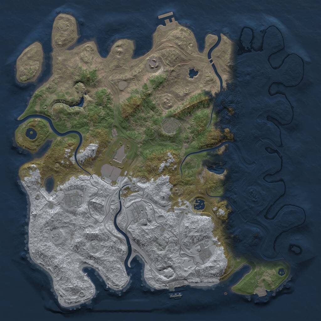 Rust Map: Procedural Map, Size: 4300, Seed: 29052025, 14 Monuments