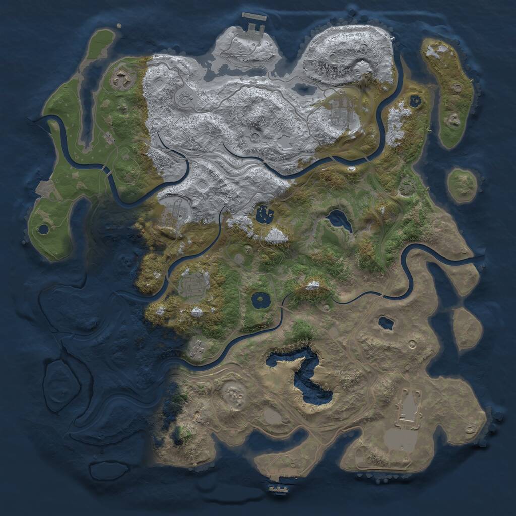 Rust Map: Procedural Map, Size: 4250, Seed: 785260426, 13 Monuments