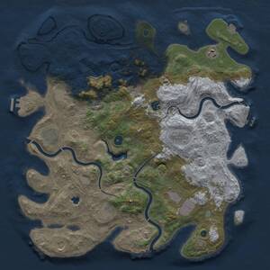 Thumbnail Rust Map: Procedural Map, Size: 4300, Seed: 1896981186, 17 Monuments