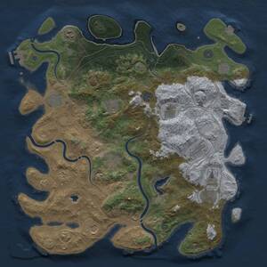 Thumbnail Rust Map: Procedural Map, Size: 4300, Seed: 1896981186, 19 Monuments