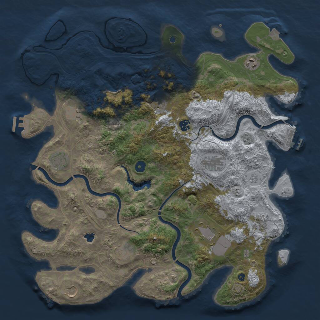 Rust Map: Procedural Map, Size: 4300, Seed: 1896981186, 17 Monuments
