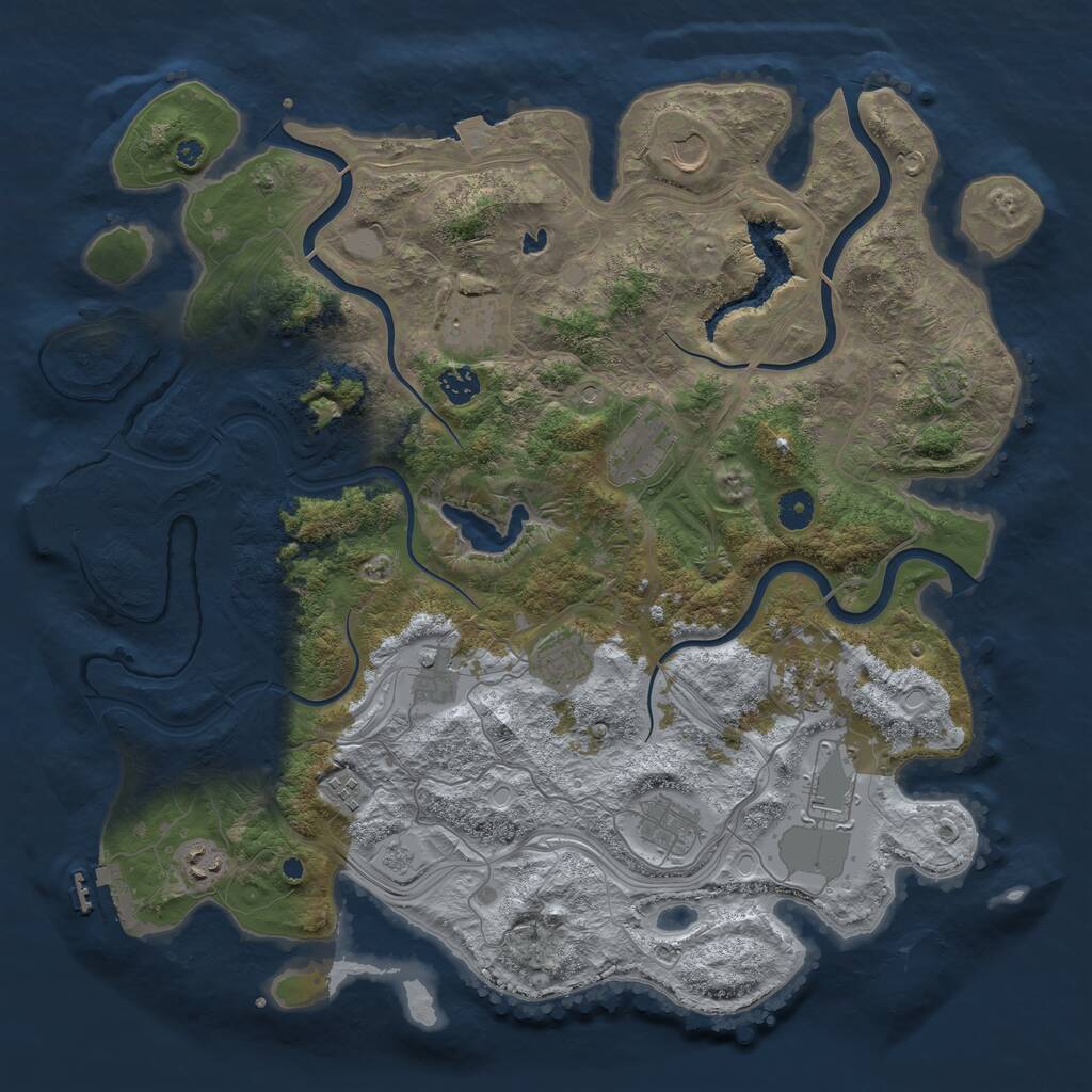 Rust Map: Procedural Map, Size: 4250, Seed: 2001159255, 17 Monuments