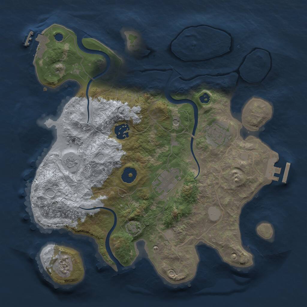 Rust Map: Procedural Map, Size: 3000, Seed: 1067937515, 9 Monuments