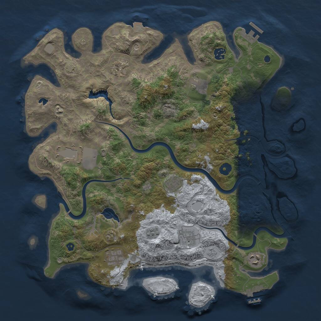 Rust Map: Procedural Map, Size: 4000, Seed: 1589846922, 15 Monuments