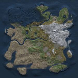 Thumbnail Rust Map: Procedural Map, Size: 3750, Seed: 1016701267, 15 Monuments