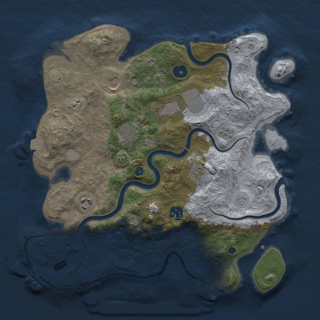Rust Map: Procedural Map, Size: 3500, Seed: 804568253, 13 Monuments