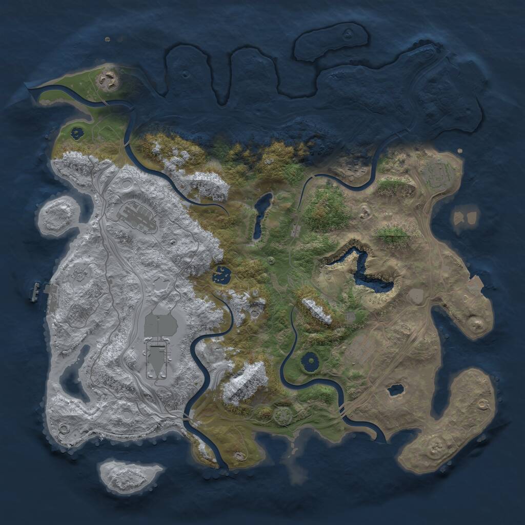Rust Map: Procedural Map, Size: 4250, Seed: 1745408928, 13 Monuments