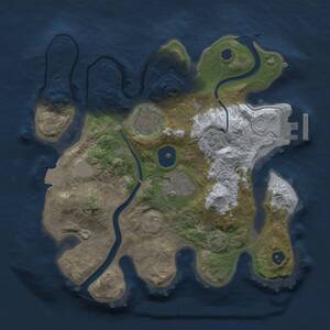 Thumbnail Rust Map: Procedural Map, Size: 2500, Seed: 2144768453, 6 Monuments