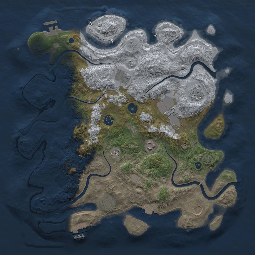 Rust Map: Procedural Map, Size: 3850, Seed: 769085766, 14 Monuments