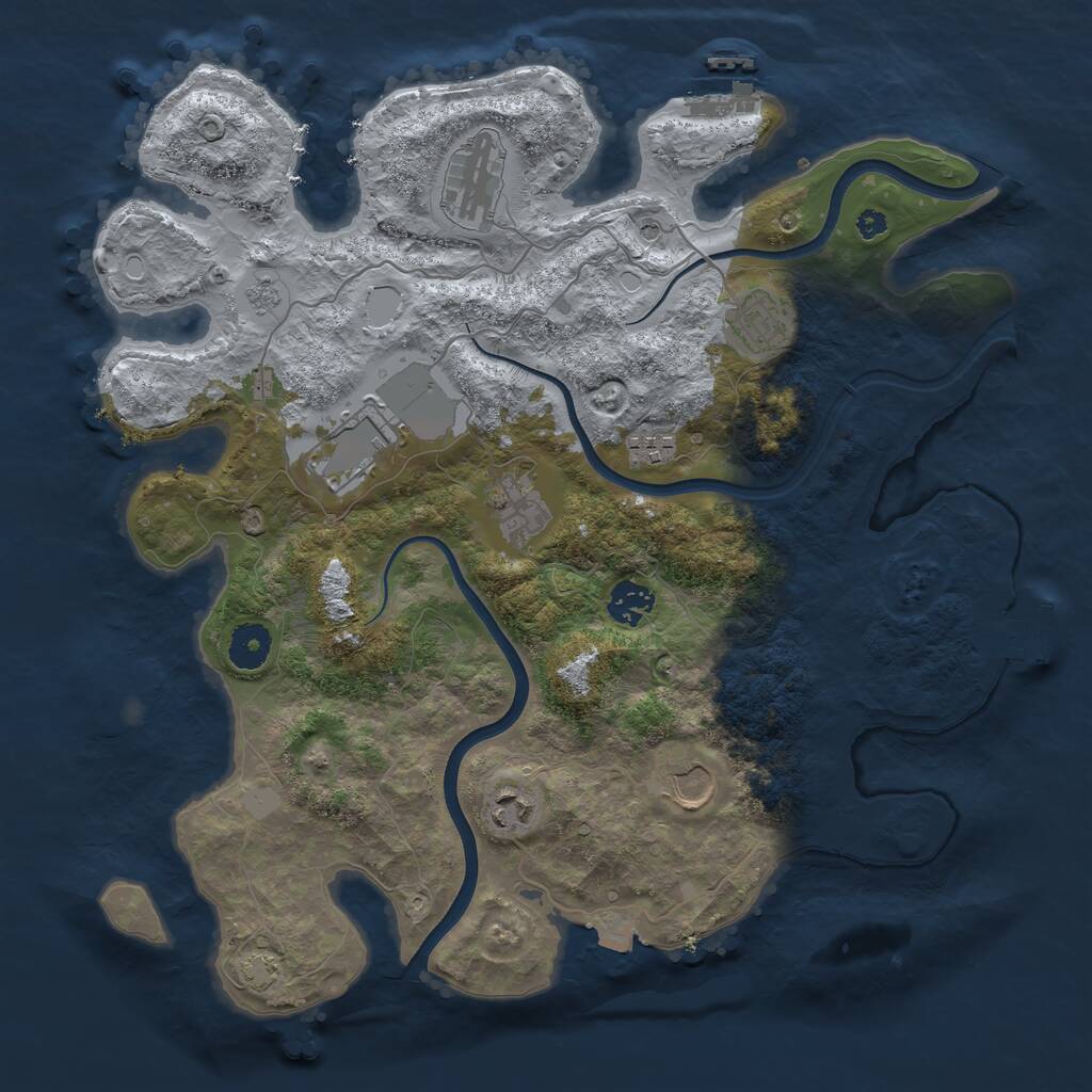 Rust Map: Procedural Map, Size: 3700, Seed: 187161523, 14 Monuments