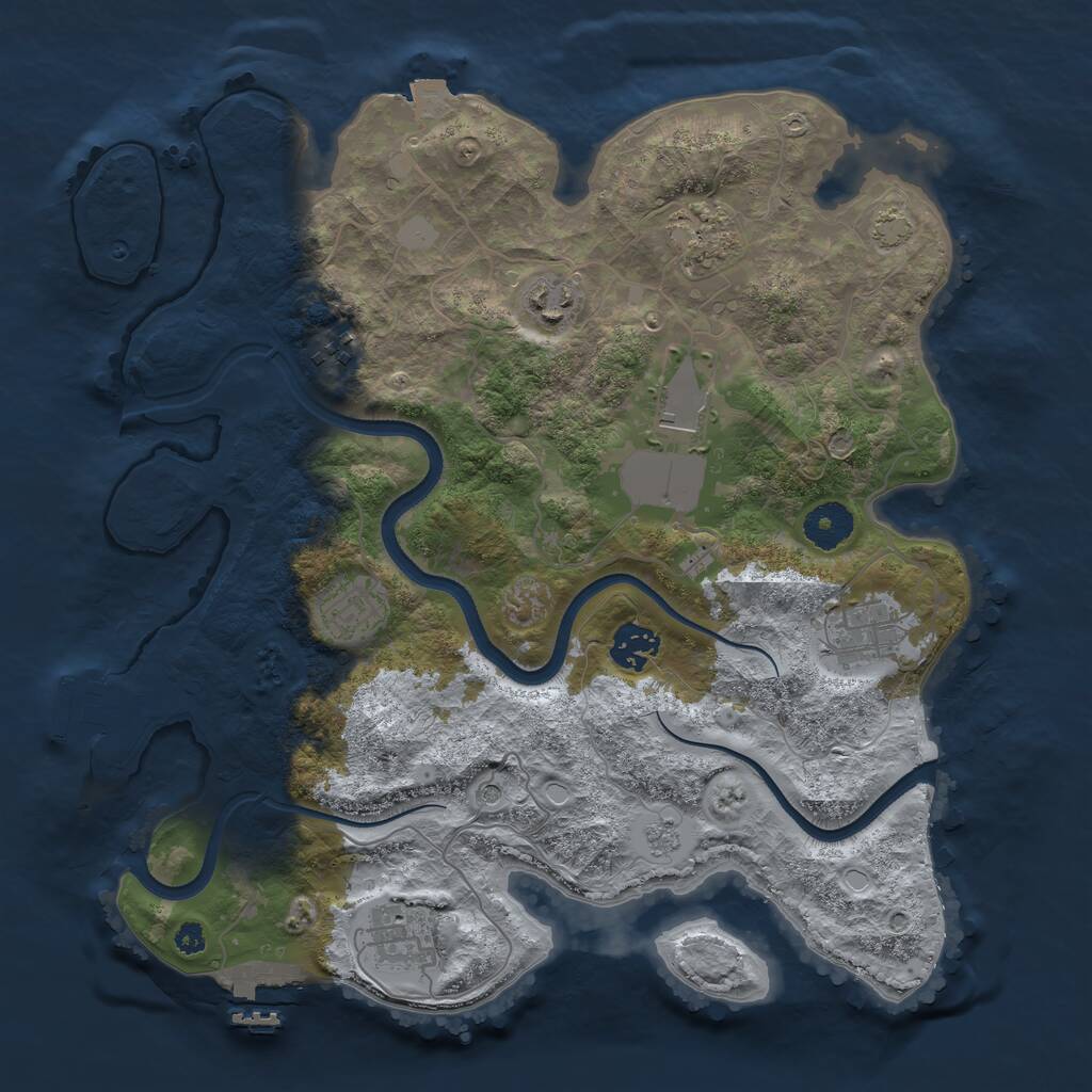 Rust Map: Procedural Map, Size: 3500, Seed: 400248260, 14 Monuments