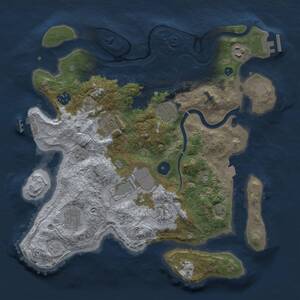 Thumbnail Rust Map: Procedural Map, Size: 3500, Seed: 1635482718, 14 Monuments