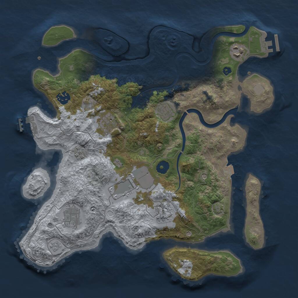 Rust Map: Procedural Map, Size: 3500, Seed: 1635482718, 14 Monuments