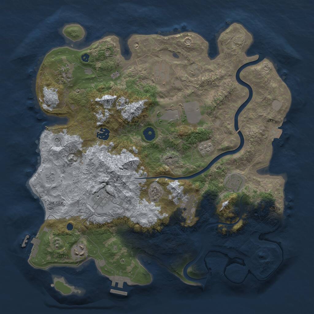 Rust Map: Procedural Map, Size: 3750, Seed: 329391414, 15 Monuments