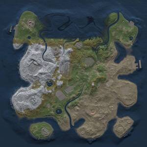 Thumbnail Rust Map: Procedural Map, Size: 3700, Seed: 1650543618, 16 Monuments