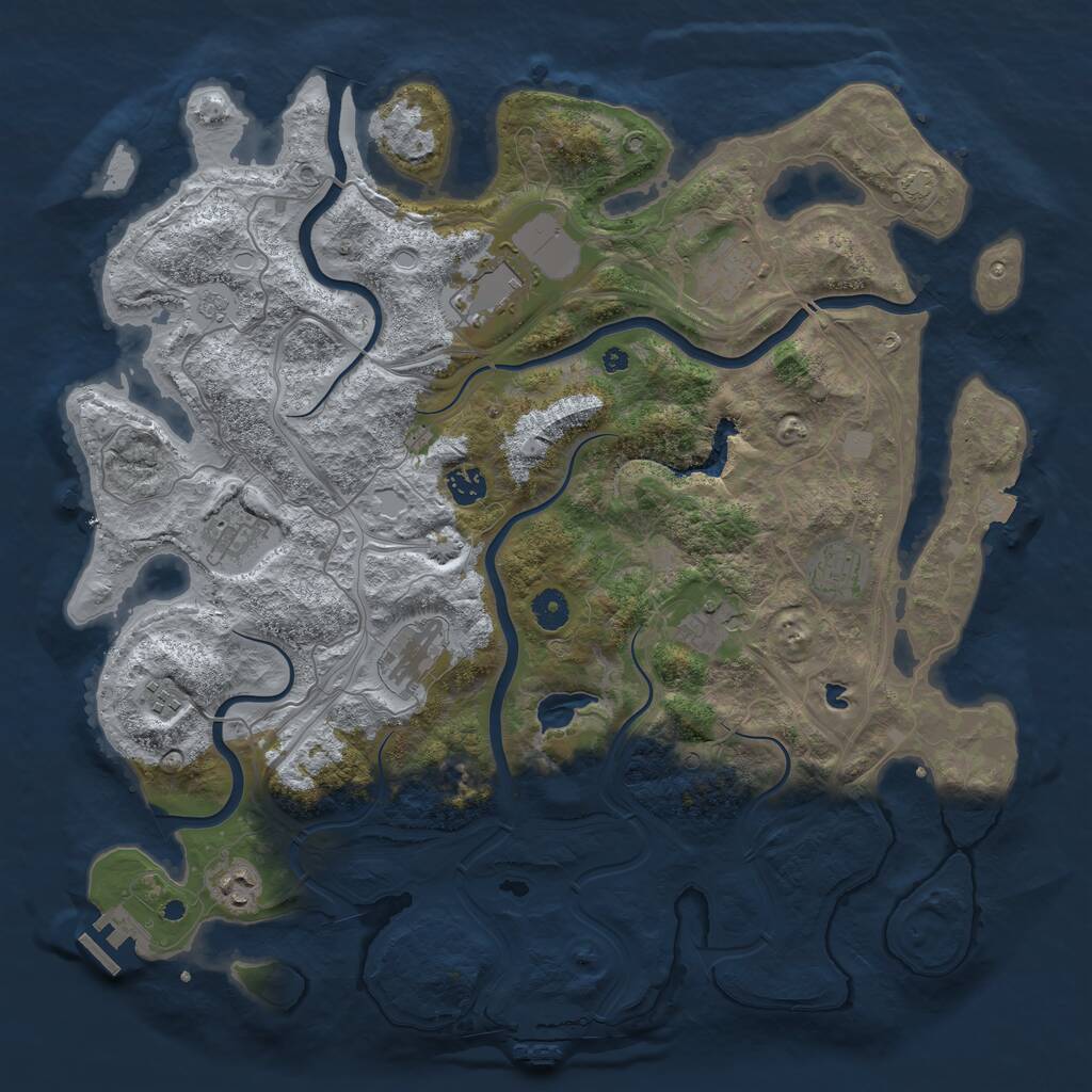 Rust Map: Procedural Map, Size: 4250, Seed: 1960056159, 15 Monuments