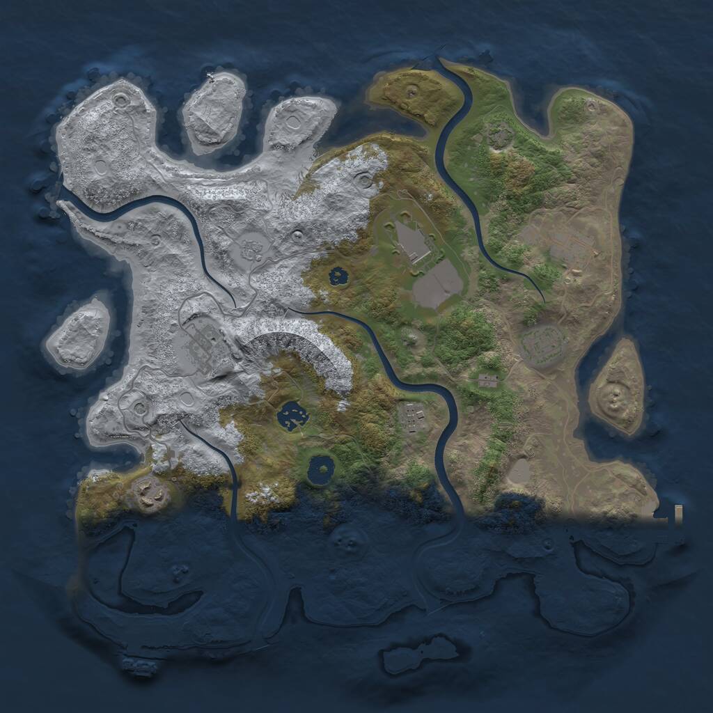 Rust Map: Procedural Map, Size: 3750, Seed: 1458714, 13 Monuments