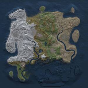Thumbnail Rust Map: Procedural Map, Size: 3500, Seed: 1018302473, 15 Monuments