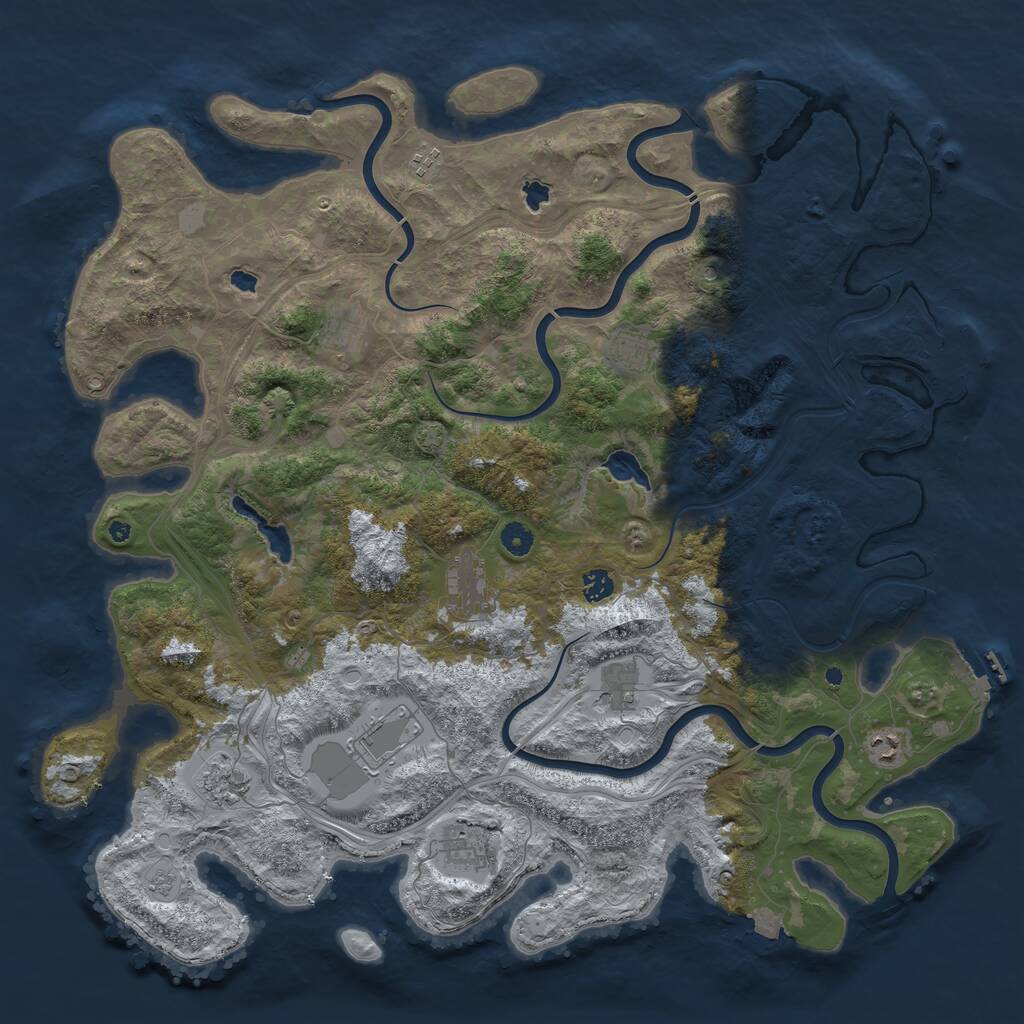 Rust Map: Procedural Map, Size: 4750, Seed: 1128092146, 16 Monuments
