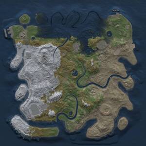 Thumbnail Rust Map: Procedural Map, Size: 3700, Seed: 1253419003, 14 Monuments