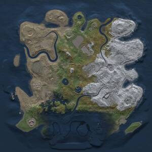 Thumbnail Rust Map: Procedural Map, Size: 3500, Seed: 33659810, 15 Monuments