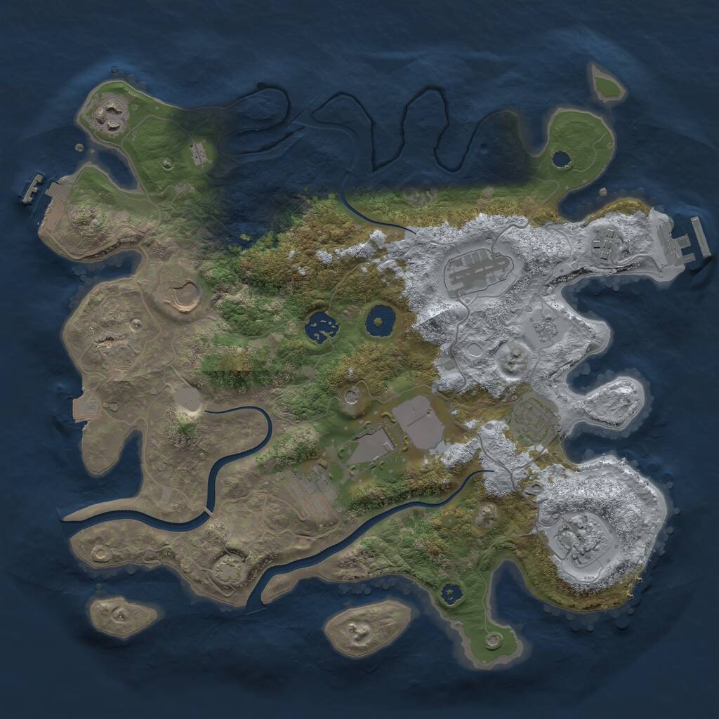 Rust Map: Procedural Map, Size: 3500, Seed: 122490410, 15 Monuments