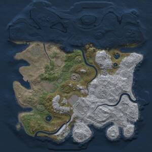 Thumbnail Rust Map: Procedural Map, Size: 3700, Seed: 1751778390, 13 Monuments
