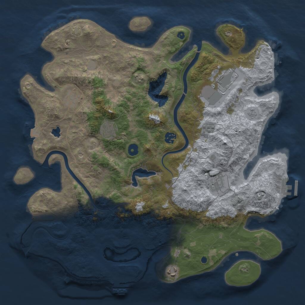 Rust Map: Procedural Map, Size: 4000, Seed: 810263226, 13 Monuments