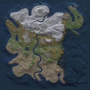 Thumbnail Rust Map: Procedural Map, Size: 3700, Seed: 400566791, 13 Monuments