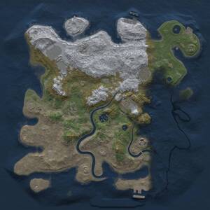 Thumbnail Rust Map: Procedural Map, Size: 3700, Seed: 691805468, 12 Monuments