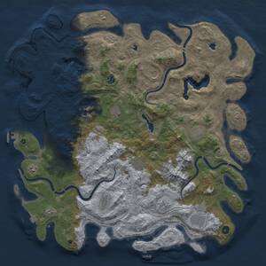 Thumbnail Rust Map: Procedural Map, Size: 5000, Seed: 20090, 17 Monuments