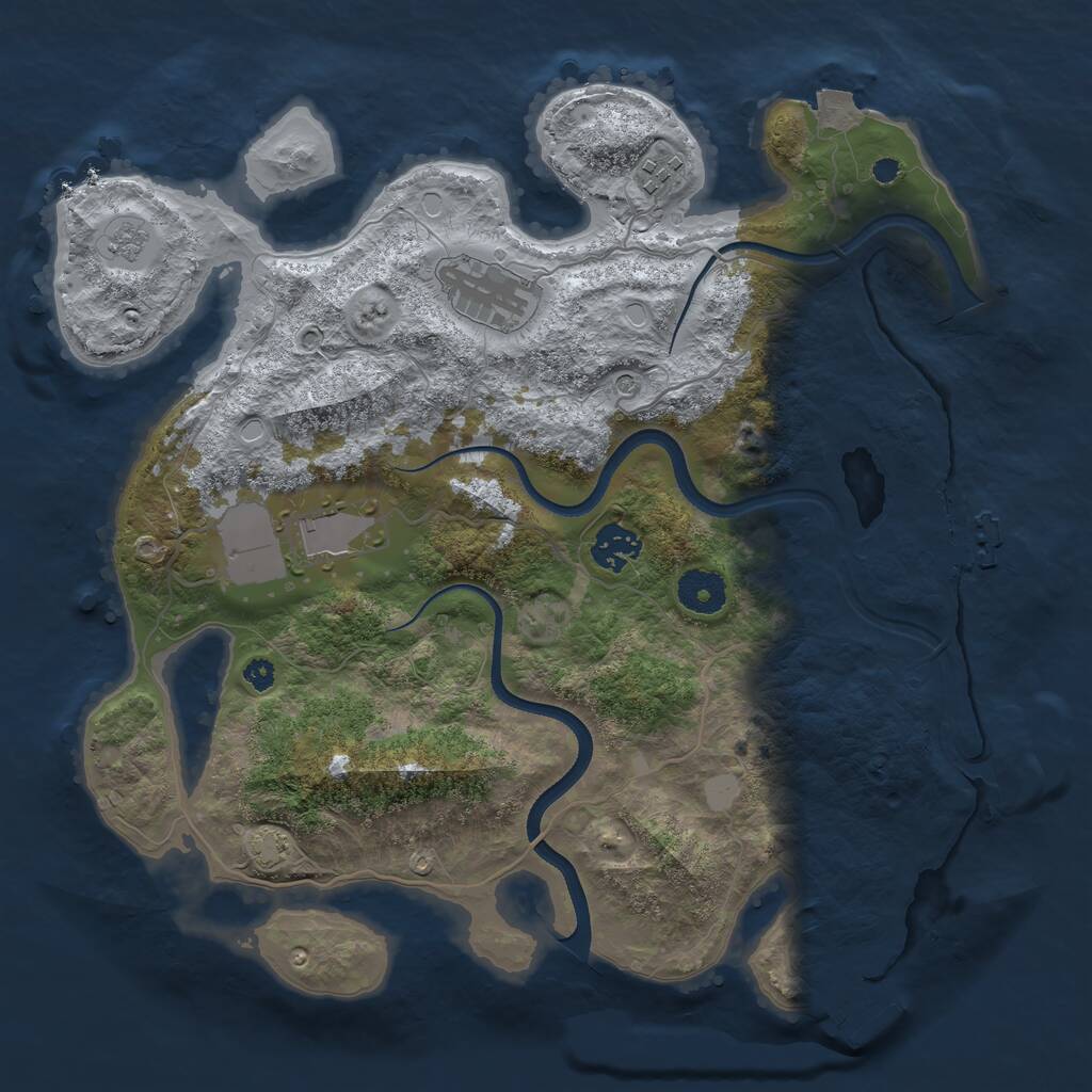 Rust Map: Procedural Map, Size: 3500, Seed: 220364204, 10 Monuments