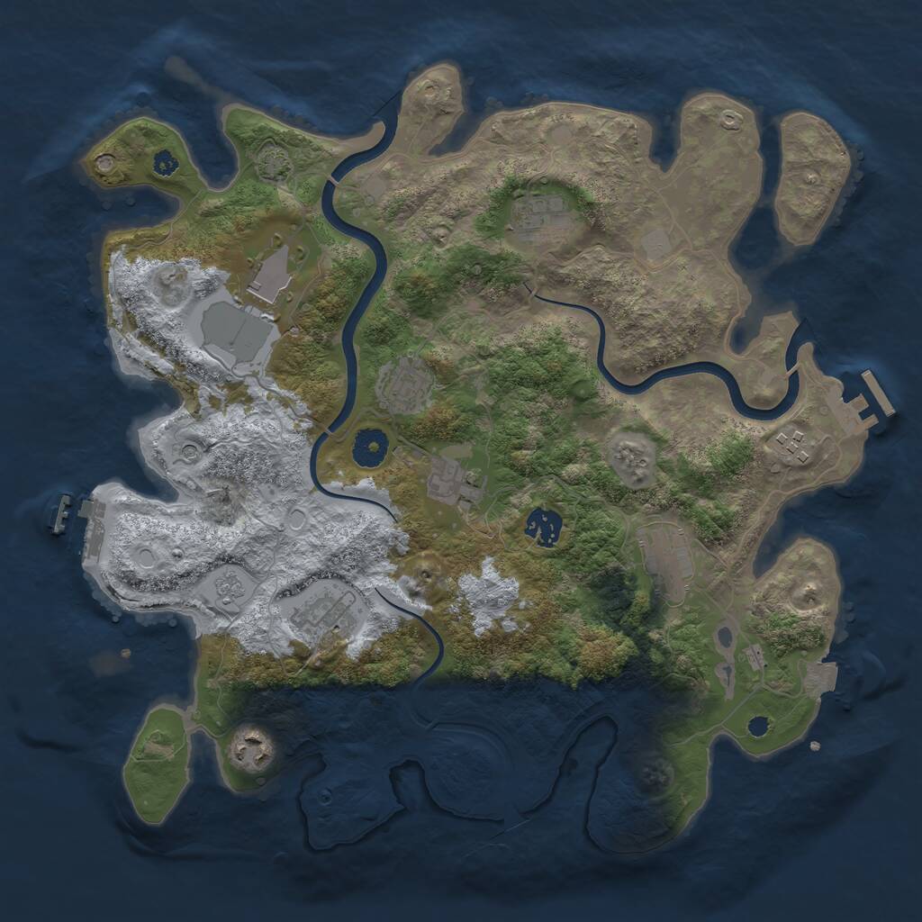 Rust Map: Procedural Map, Size: 3700, Seed: 239549767, 15 Monuments