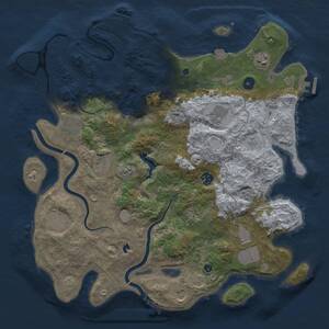 Thumbnail Rust Map: Procedural Map, Size: 4000, Seed: 632244421, 16 Monuments