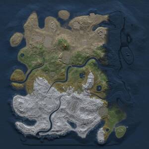 Thumbnail Rust Map: Procedural Map, Size: 3800, Seed: 60090000, 11 Monuments