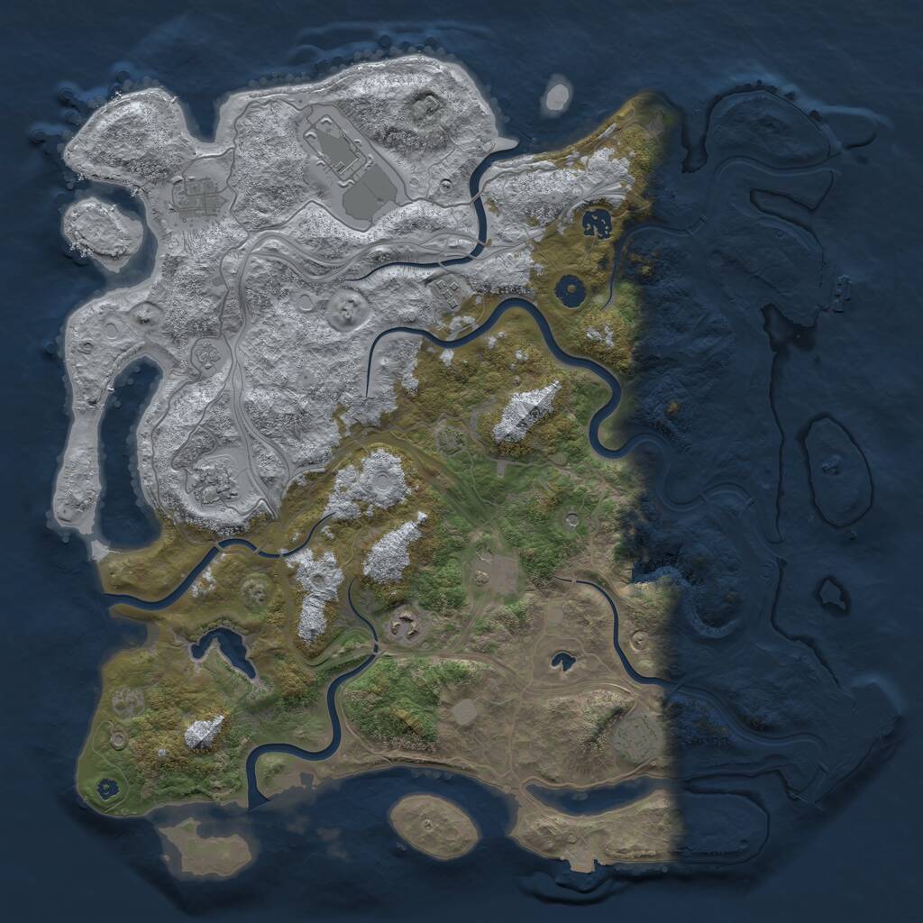 Rust Map: Procedural Map, Size: 4500, Seed: 8882739, 14 Monuments
