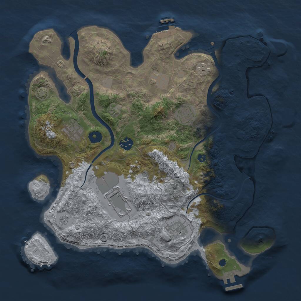 Rust Map: Procedural Map, Size: 3500, Seed: 1289011600, 13 Monuments