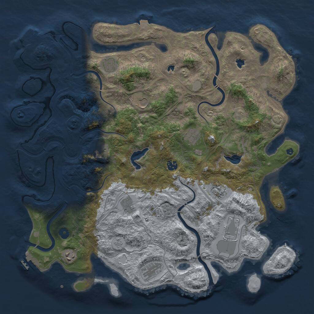 Rust Map: Procedural Map, Size: 4500, Seed: 2001159255, 17 Monuments