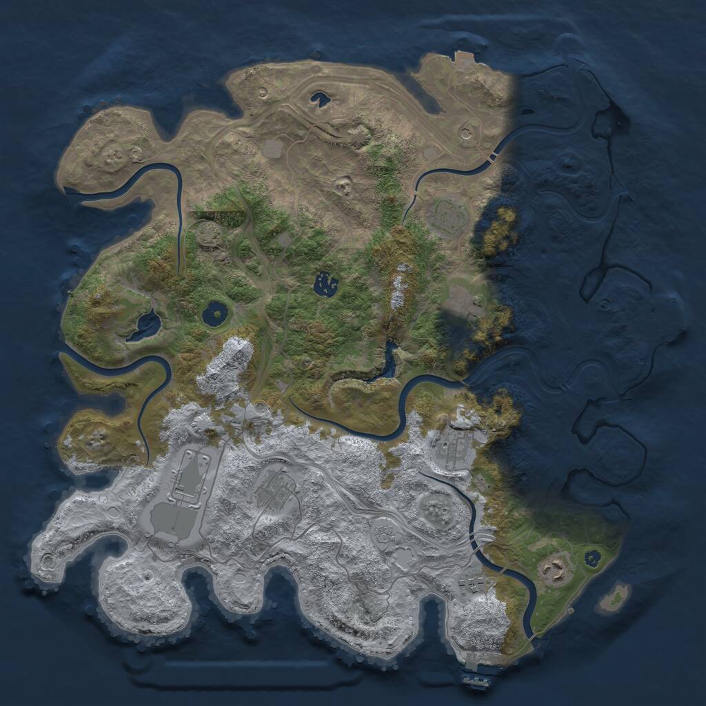Rust Map: Procedural Map, Size: 4250, Seed: 1310387257, 14 Monuments