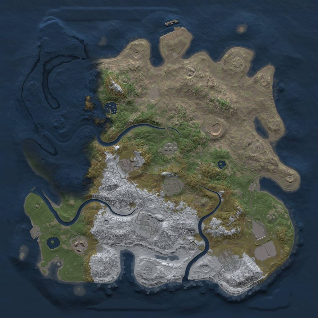 Rust Map: Procedural Map, Size: 3800, Seed: 278639833, 15 Monuments