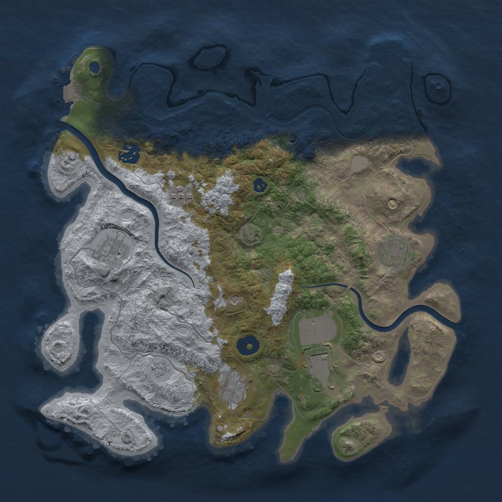 Rust Map: Procedural Map, Size: 3500, Seed: 16946736, 11 Monuments