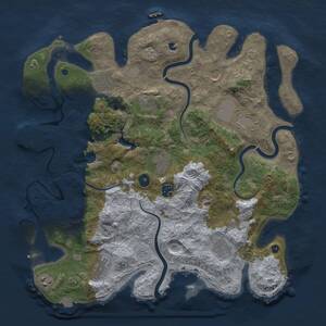 Thumbnail Rust Map: Procedural Map, Size: 4050, Seed: 1065761371, 16 Monuments