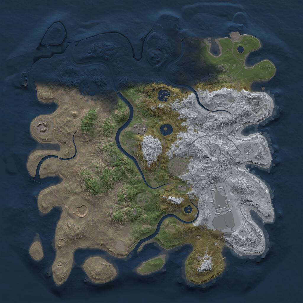 Rust Map: Procedural Map, Size: 3700, Seed: 998153, 13 Monuments