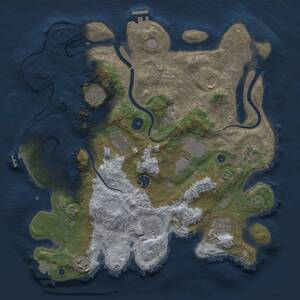 Thumbnail Rust Map: Procedural Map, Size: 3750, Seed: 382689, 16 Monuments