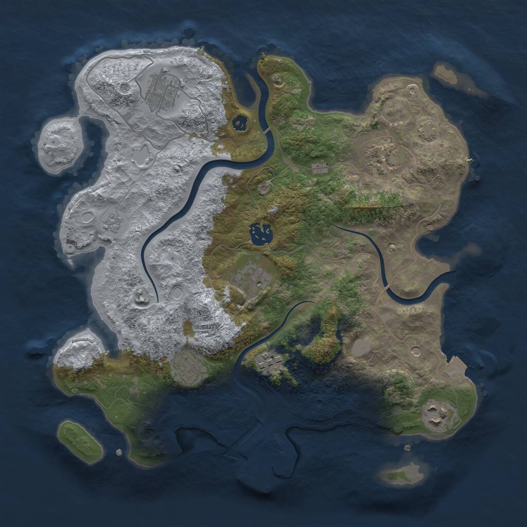 Rust Map: Procedural Map, Size: 3350, Seed: 279454779, 12 Monuments