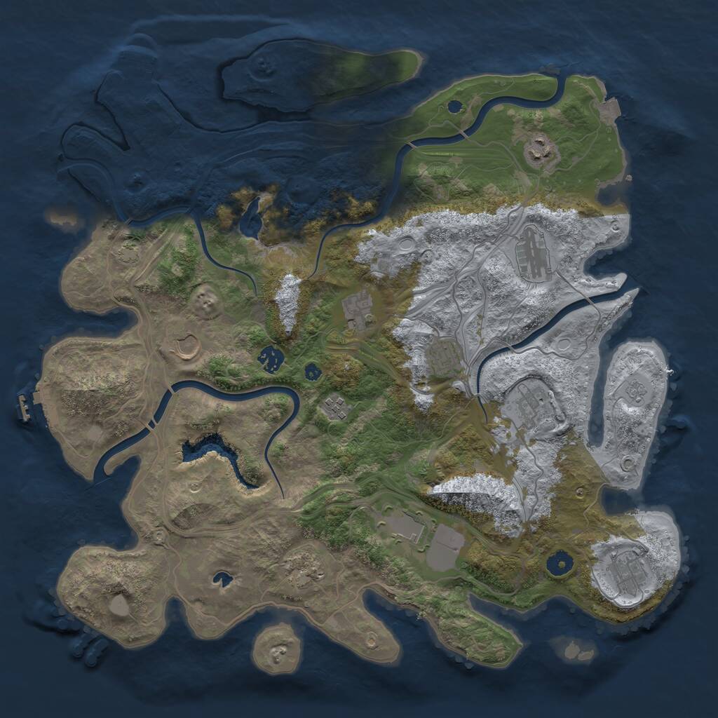 Rust Map: Procedural Map, Size: 4250, Seed: 985113259, 16 Monuments