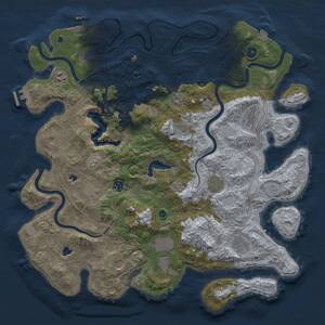 Thumbnail Rust Map: Procedural Map, Size: 4500, Seed: 710890396, 16 Monuments