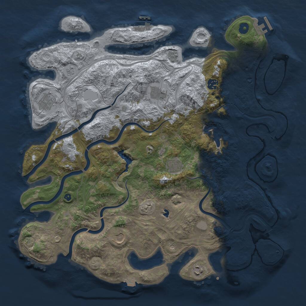 Rust Map: Procedural Map, Size: 4250, Seed: 651279329, 13 Monuments