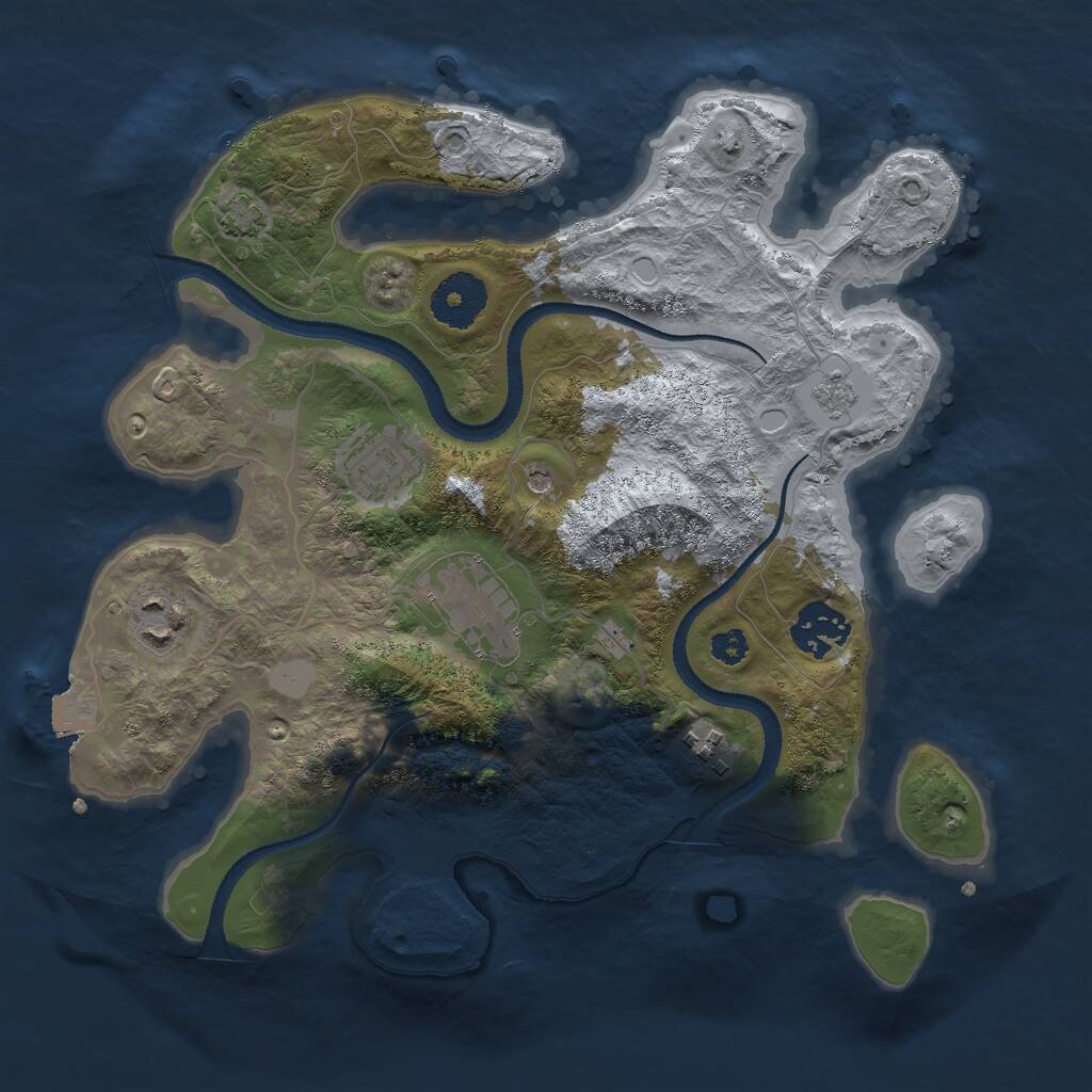 Rust Map: Procedural Map, Size: 3000, Seed: 994250618, 9 Monuments