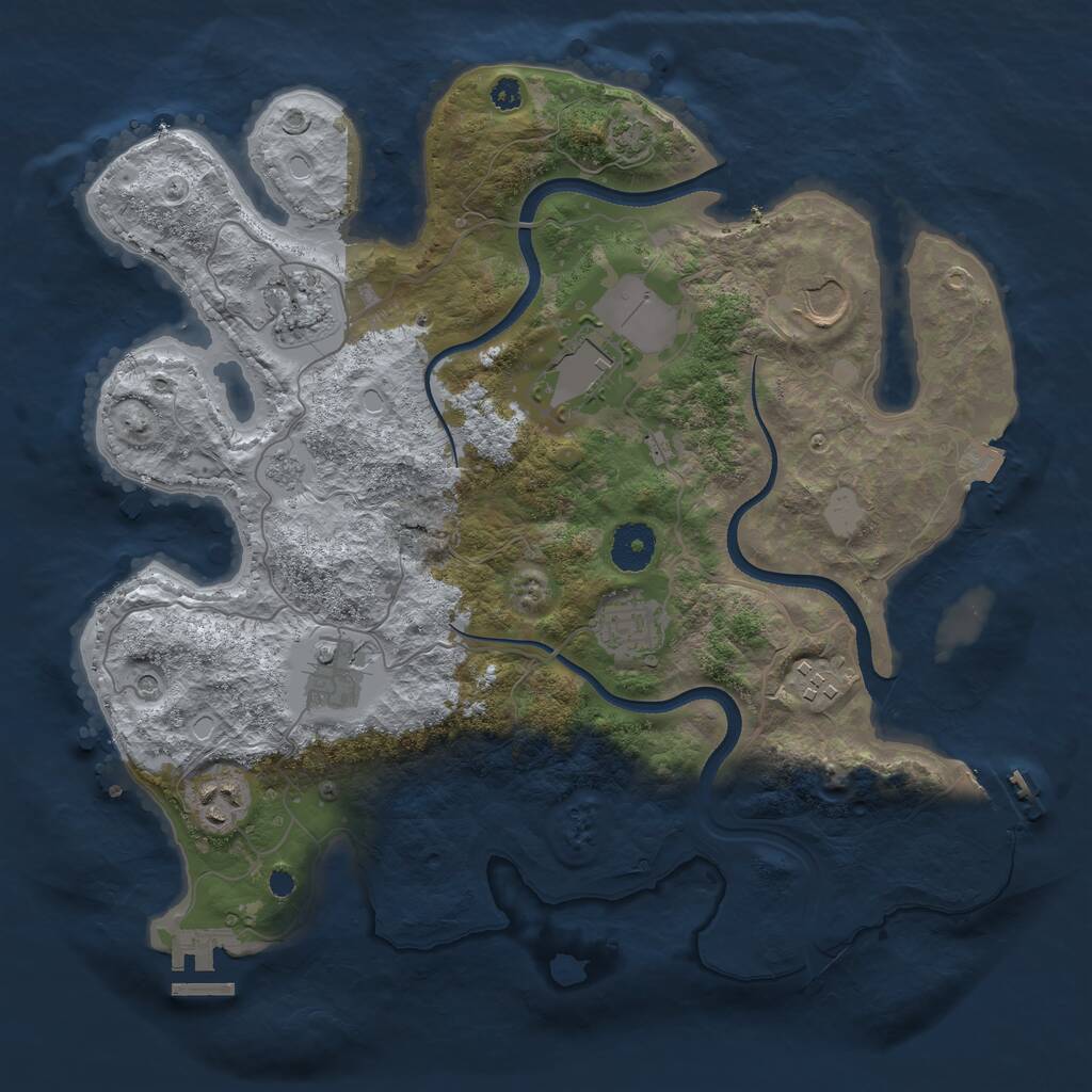 Rust Map: Procedural Map, Size: 3500, Seed: 660202210, 13 Monuments